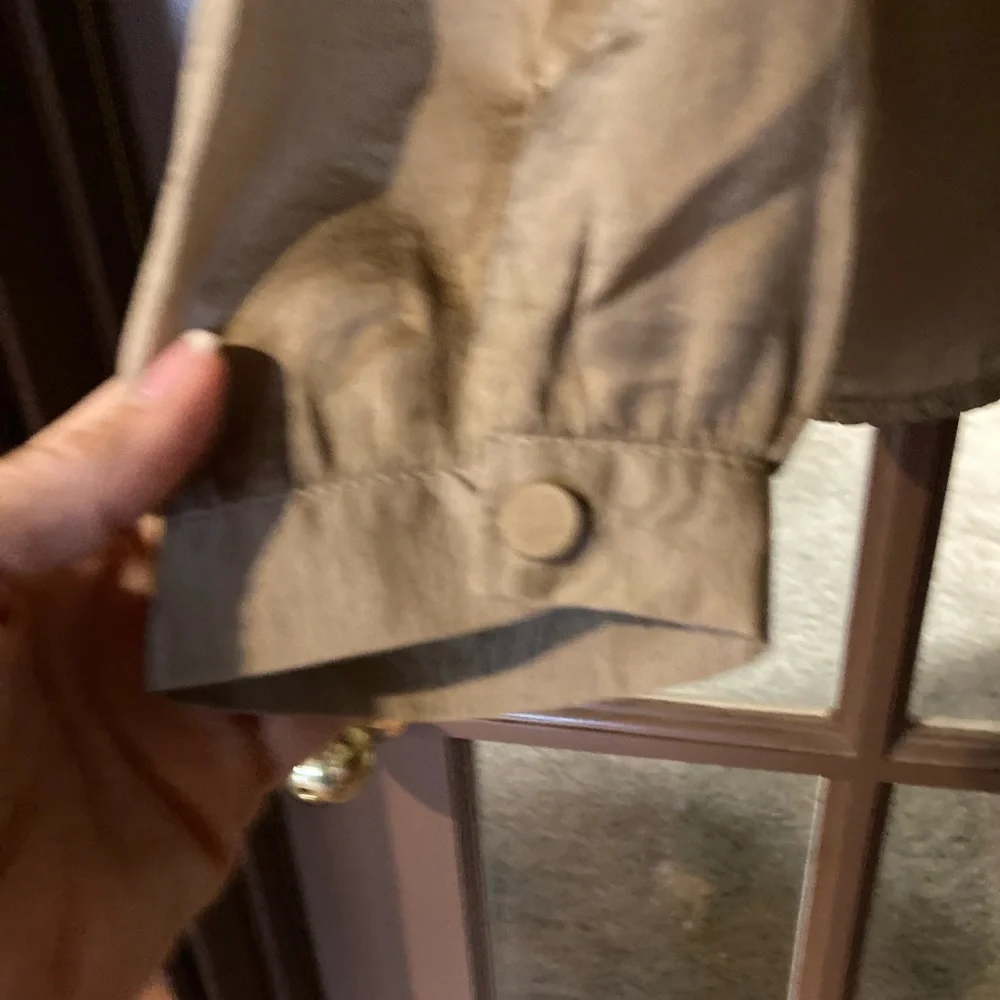 Glam Long Sleeve Tiered Button Down Taupe Small - Picture 2 of 5